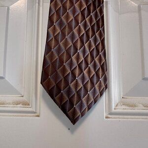Van Heusen Grey Browns Hand Made 100% Silk Men’s Neck Tie